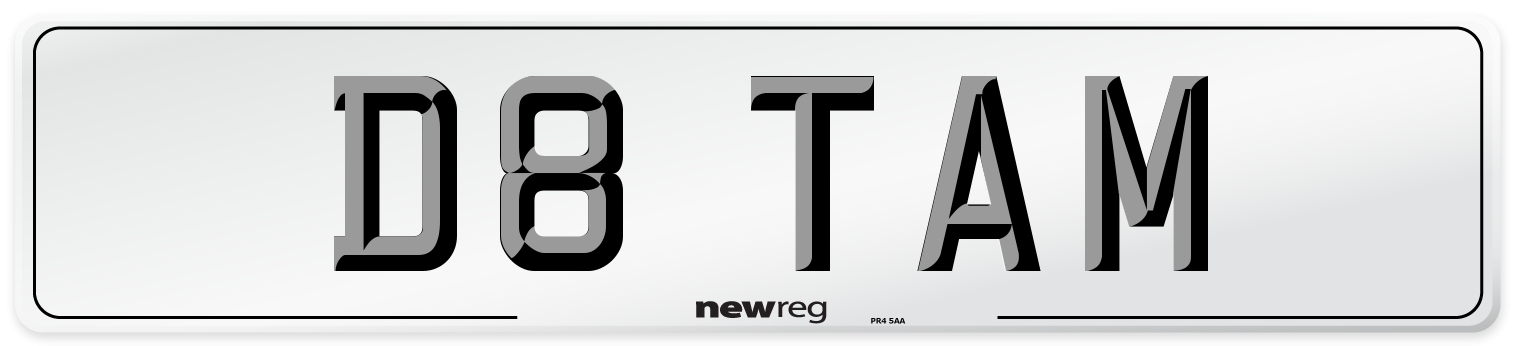 D8 TAM Number Plate from New Reg